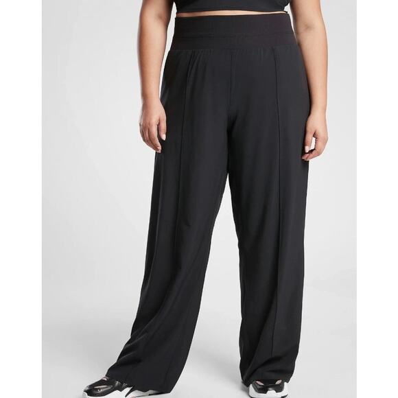 Athleta Nolita Wide Leg Black Pants Size 20 Featherweight Stretch Comfort - Picture 1 of 15